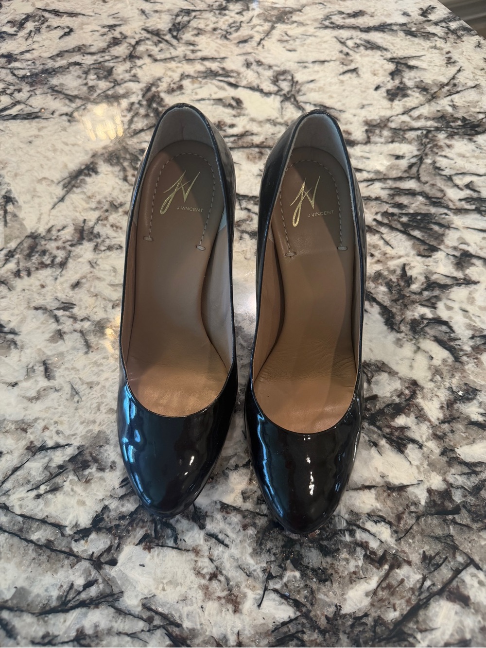 J. Vincent Black Patent Leather High Heel Pumps